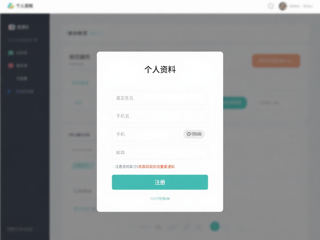 填写个人资料
在注册页面输入真实姓名、手机号、邮