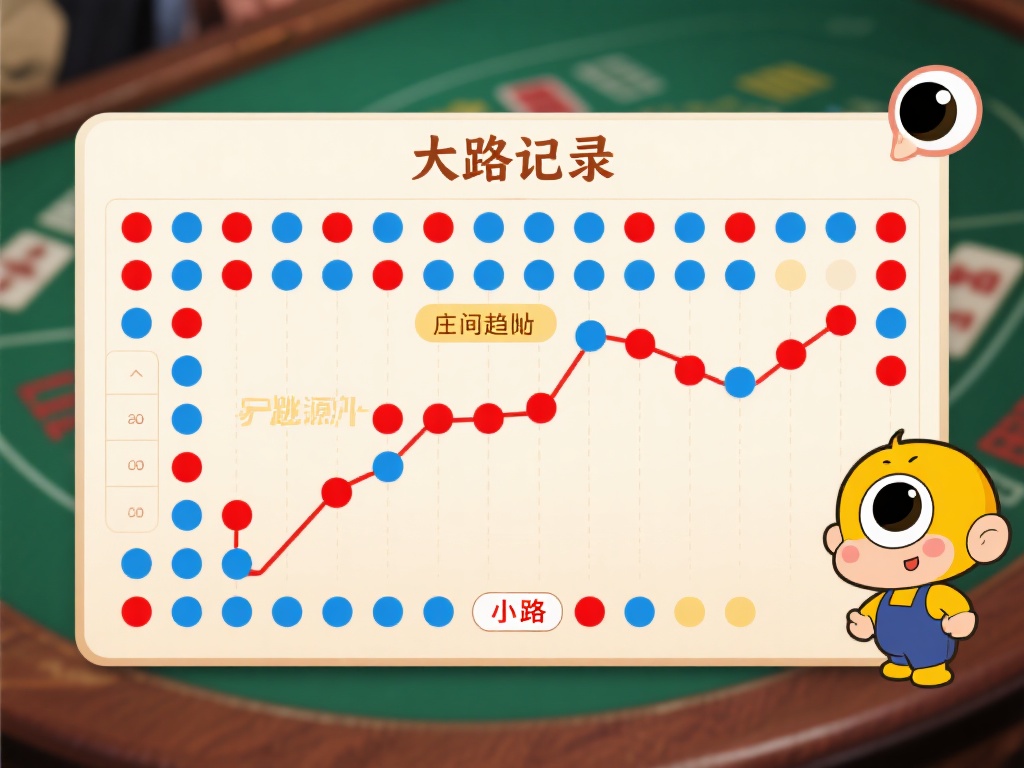深度解析百家乐路纸技巧,新手轻松掌握秘诀 例如:
大路记录庄闲胜负,采用红蓝圆点表示庄和闲